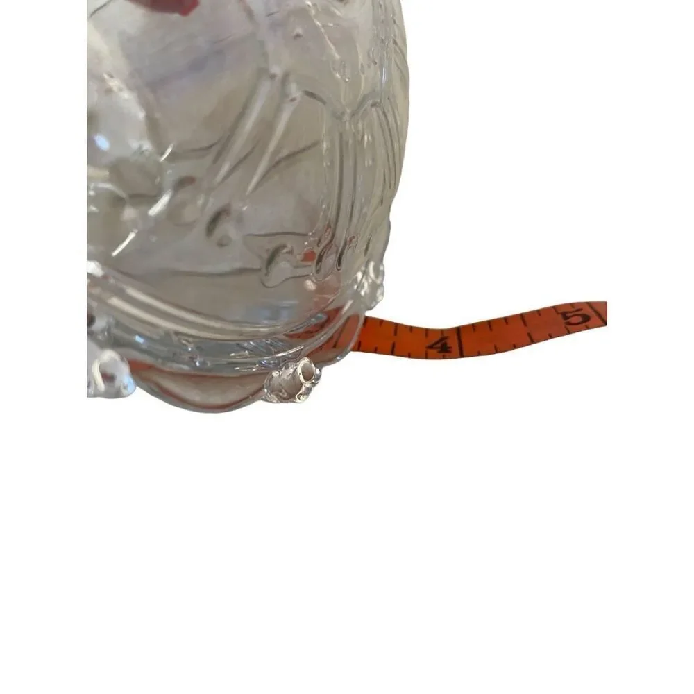 Glass Candy Dish Trinket Bowl Decor Home With Lid